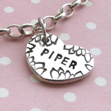 Heart Name Charm Bracelet