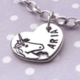 Unicorn Heart Name Charm Bracelet